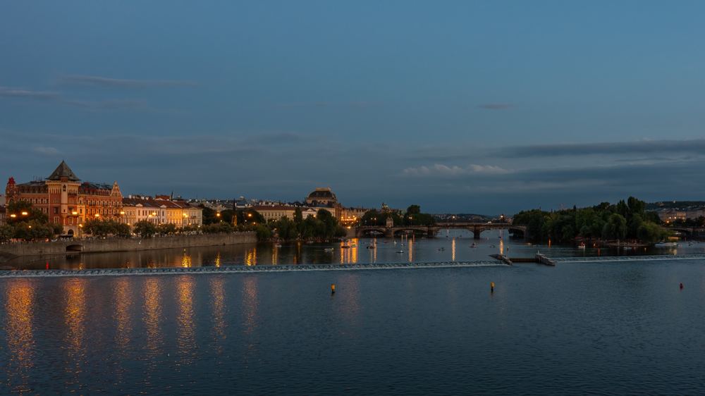 The Vltava at blue hour photographed by Dragos Varnav